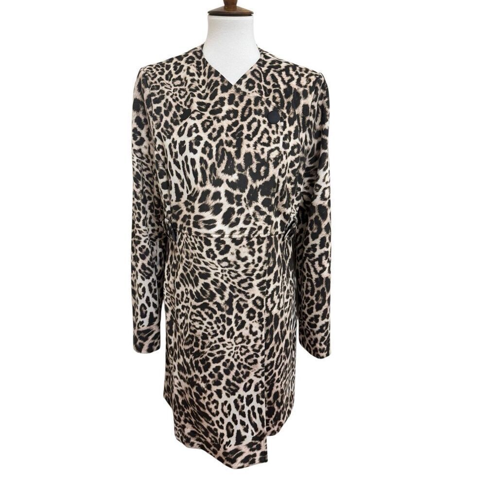 Cabi 4602 Sophia Leopard Print Double Snap Jacket Size Medium